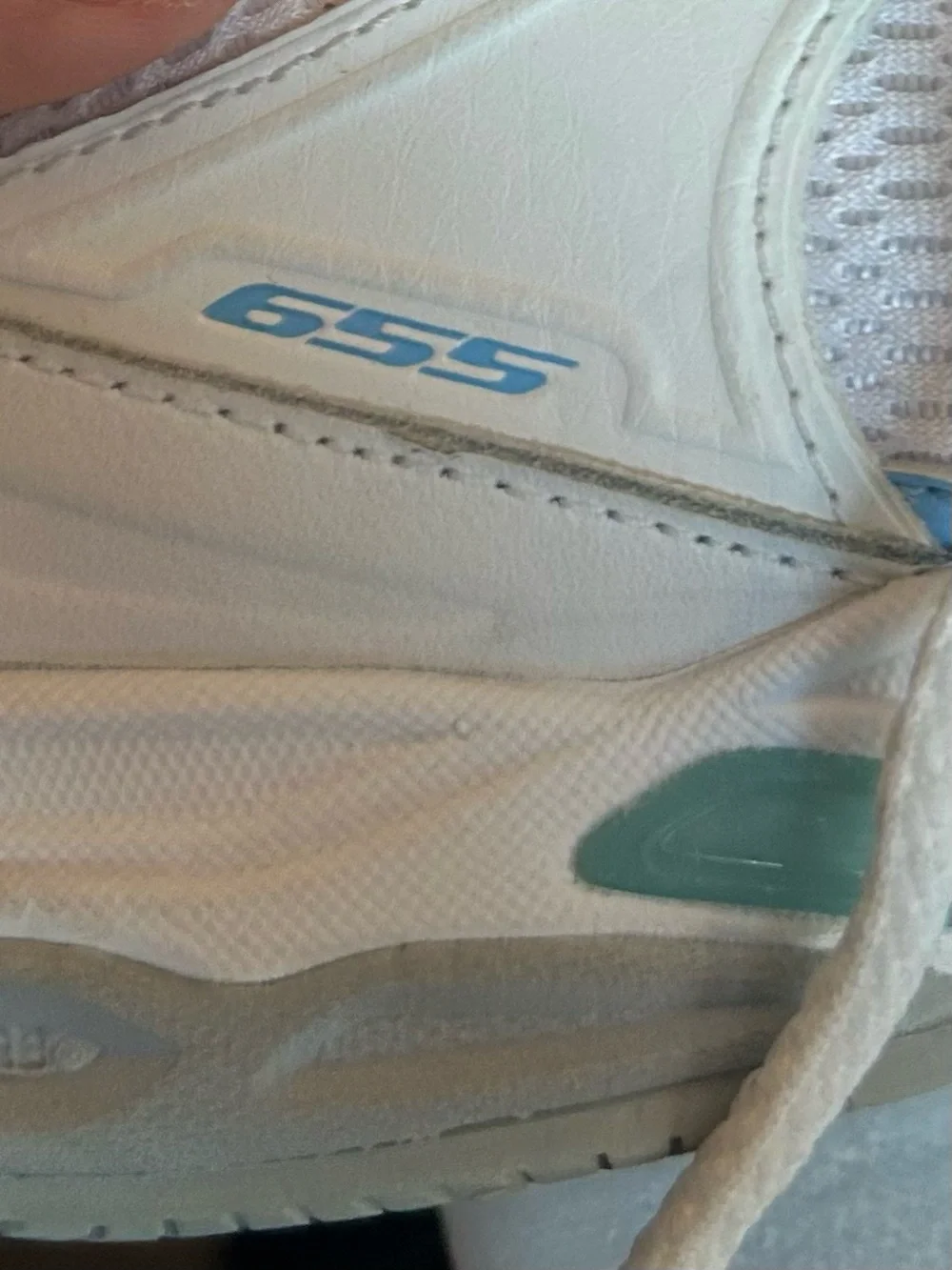 New Balance Women’s 655 WC655WT White Blue Tennis Court Shoes Sneakers 6.5
